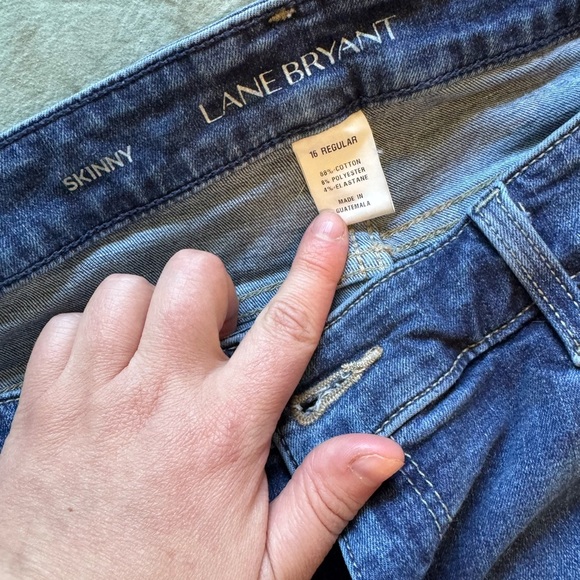 Lane Bryant Mid Rise Super Stretch Skinny Fit Embroidered Floral Design Jeans 16 - Picture 5 of 6